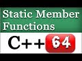 C++ Static Methods in Classes | CPP Object Oriented Video Tutorial