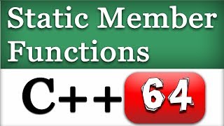 C++ Static Methods in Classes | CPP Object Oriented Video Tutorial