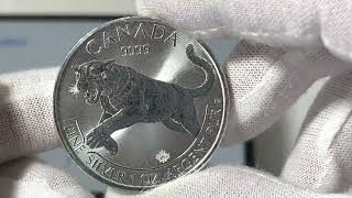 2016 Canada  1 oz .9999 Ag $5 CAD, 1-st in Canadian Predator Series, Cougar BU Coin