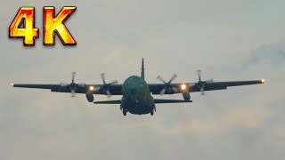 【4K】オーバーヘッドアプローチで高度をいっきに落としてからゆっくり進入！！C-130H タッチアンドゴーin岐阜基地【航空自衛隊】