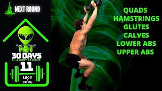 Dumbbell Legs and Core Home Workout | 30 Days of Full Body Training At Home With Dumbbells - Day 11