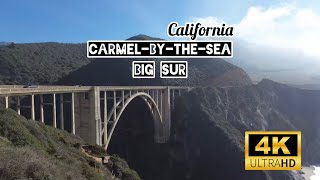 Carmel-by-the-Sea \u0026 Big Sure - California - Drone View with Relaxing music