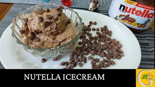 Nutella Ice Cream Recipe | Chocolate Ice Cream | How To Make Nutella Ice Cream | Just 3 Ingredients
