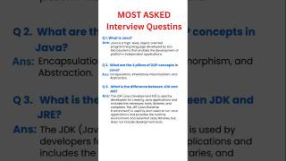 Java Most ask Interview Questions with Answers #java #interview #interviewquestions #important #