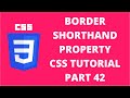 Border Shorthand CSS | CSS Tutorial Part 42