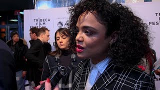 Tessa Thompson for 'Little Woods' Tribeca Film Festival 2018 Red Carpet Interview