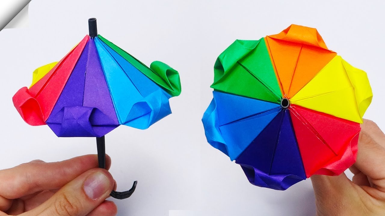 Paper Crafts How To Make Paper Umbrella - YouTube