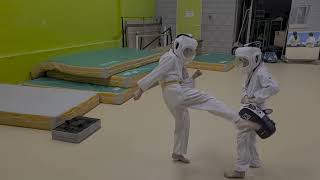 travail du low kick dans la section  Aiki-Kids