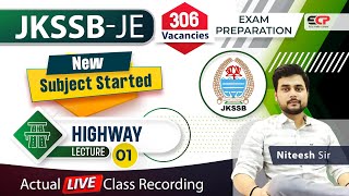 Highway Lec 1, JKSSB JE Civil exam preparation for upcoming vacancies 2025