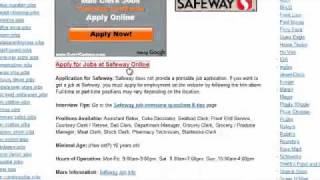 Safeway Job Application