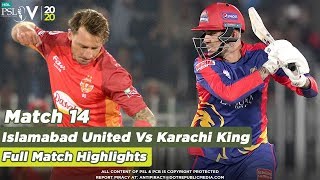 Islamabad United Vs Karachi Kings | Full Match Highlights | Match 14 | HBL PSL 5 | 2020|MB2