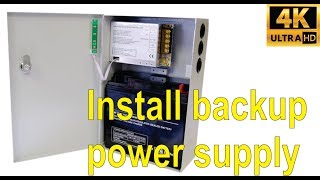 How to install a 12V backup power supply for alarm (door closers etc.)