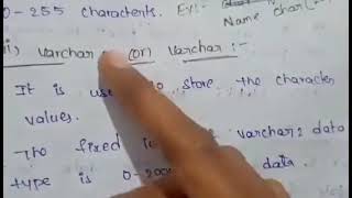 SQL data types in DBMS in Telugu #sql#data types#DBMS