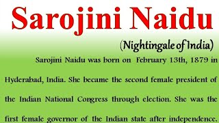 biography of Sarojini Naidu in English 2024 speech on Sarojini Naidu essay in English