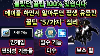 [메이플스토리 맑음] 몰랐던 꿀팁 100% 있습니다! 메이플 하면서 알아두면 평생 유용한 꿀팁 57가지 정리