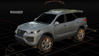 Toyota Fortuner 3d Model - Rigged