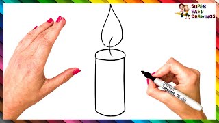 How To Draw A Candle Step By Step 🕯️ Candle Drawing Easy