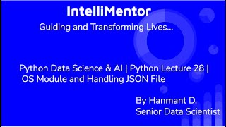 Python Data Science & AI | Python Lecture 28 | OS Module and Handling JSON File #coding