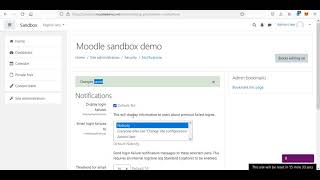 Moodle: Display & Email Login Failures