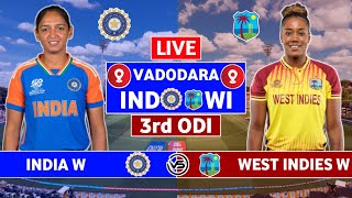 India Women v West Indies Women 3rd ODI Live | IND W vs WI W 3rd ODI Live Commentary | India Batting