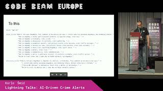 LT: AI-Driven Crime Alerts - Karlo Šmid | Code BEAM Europe 2024
