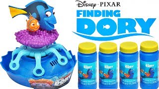 DISNEY PIXAR FINDING DORY BUBBLE BLASTER SUMMER FUN TOY NEMO BUBBLES!! TOY REVIEW
