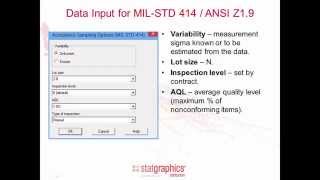 Acceptance Sampling for Variables: MIL-STD 1916 and ANSI Z1.9