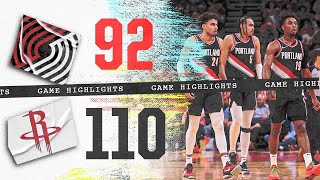 Portland Trail Blazers 92, Houston Rockets 110 | Game Highlights | March 25, 202