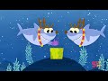 santa shark baby shark christmas song featuring finny the shark super simple songs