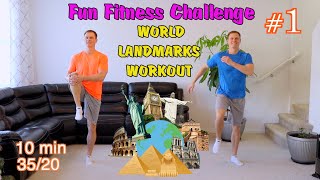 Fun Fitness Challenge / World landmarks workout / Family Friendly - Physical Education