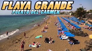 PLAYA GRANDE Beach - Puerto del Carmen - Lanzarote - Canary Islands (4k)