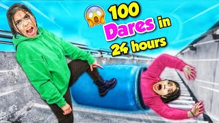 100 Dares in 24 hours Challenge!! *hahaaha🤣*