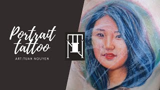 Cách xăm chân dung siêu thực-How to make realistic portrait tattoo-Tuan Nguyen Tattoo