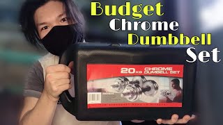 Unboxing York Fitness Chrome 20kg Dumbbell w/ Longbar | Mega Budget Set