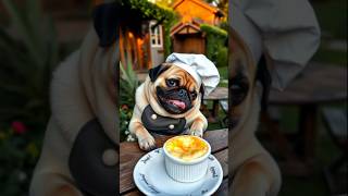 Gourmet Mushroom \u0026 Cheese Soufflé from Master Pug is so delicious! #dog #funnydogs #pug #shorts