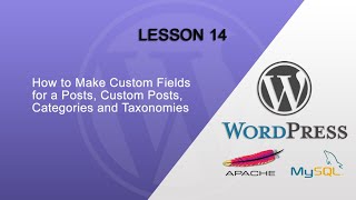 Lesson 14: How to Make Custom Fields for a Posts, Custom Posts, Categories and Taxonomies