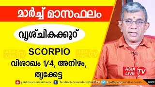 വൃശ്ചികക്കൂർ മാർച്ച് മാസഫലം | 9847531232 Vruchikam Rasi March month astrology predictions