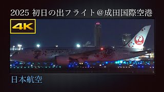 4K 2025 初日の出フライト : 成田国際空港発着  日本航空(Japan Airlines)  特別塗装機(JAL ミャクミャクJET  2号機)  Boeing 787-8  JA823J