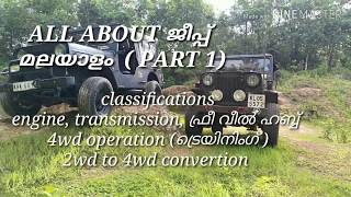 All about jeep(part1) 4wd എങ്ങനേ പ്രവർത്തിപ്പിക്കാം Malayalam