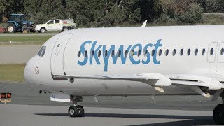 FOKKER 100 ENGINE FAILURE WHILE TAKING OFF!!! Skywest F100 Takeoff Perth