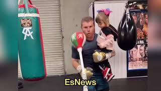 Canelo Working Out While Babysitting His Baby - esnews boxing