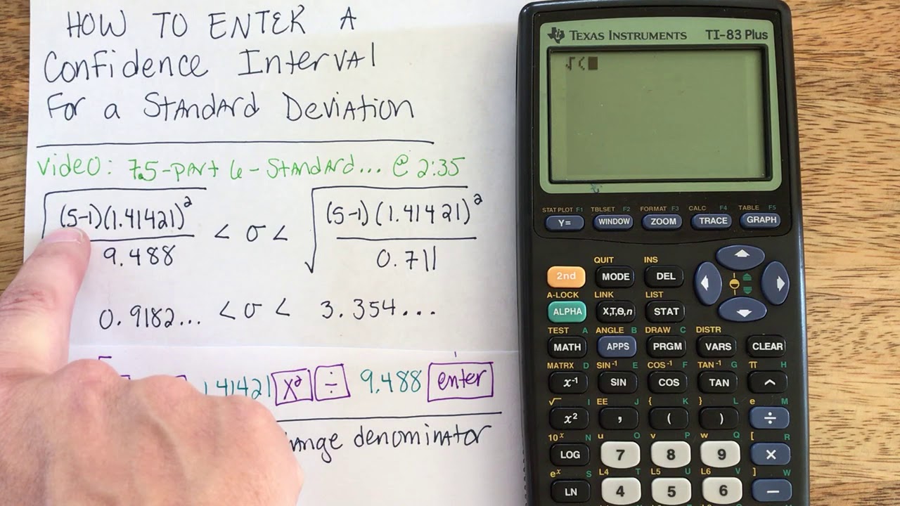 TI-83 Plus - Standard Deviation Confidence Interval - YouTube