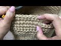 【麻紐】かんたん、細編みで麻ひもバッグ完成しました☆how to crochet a twine bag②