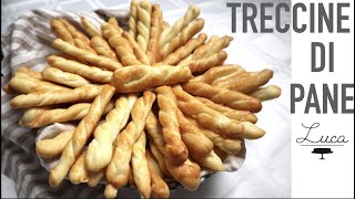 TRECCINE di pane , ricetta facile per preparare grissini intrecciati croccanti e saporiti.