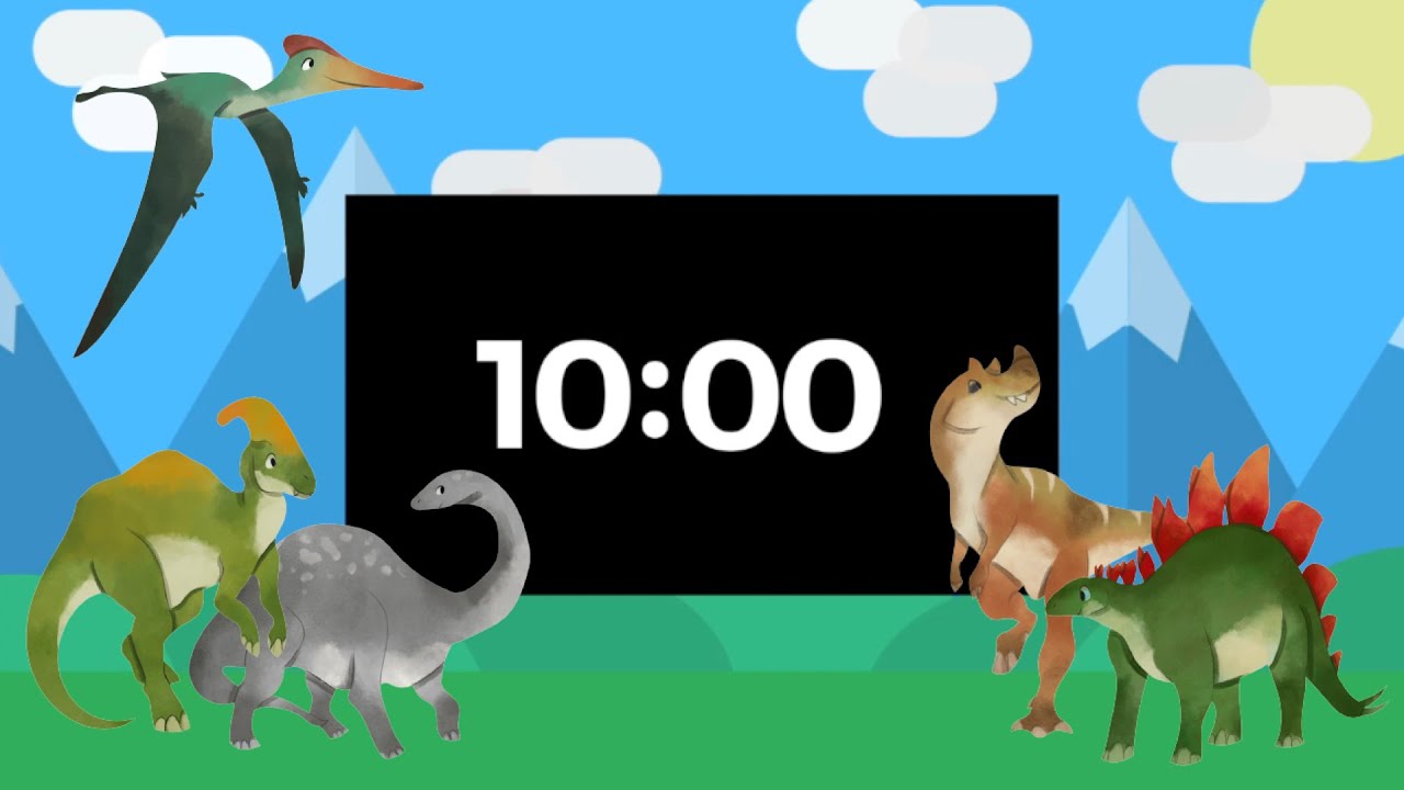 10 Minute Dinosaur Timer Countdown Timer With Music For Kids Youtube