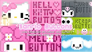 ≡;- ꒰ °Minecraft PE ꒱ 5 NEW Cute Sanrio Buttons Hotbar D-Pads work for 1.20!🐰💗