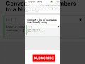 Convert a List of Numbers to a NumPy Array in Python