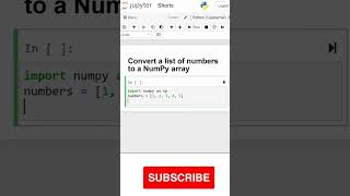 Convert a List of Numbers to a NumPy Array in Python