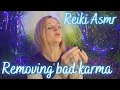 Reiki ASMR removing bad karma. Smoky quartz crystal healing