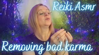 Reiki ASMR removing bad karma. Smoky quartz crystal healing
